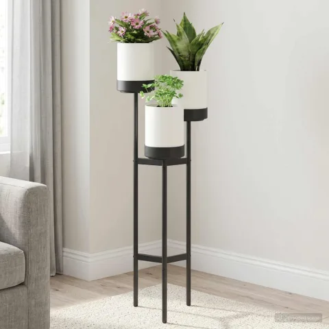 vidaXL Suport pentru flori Alb 42 x 39,5 x 125 cm
