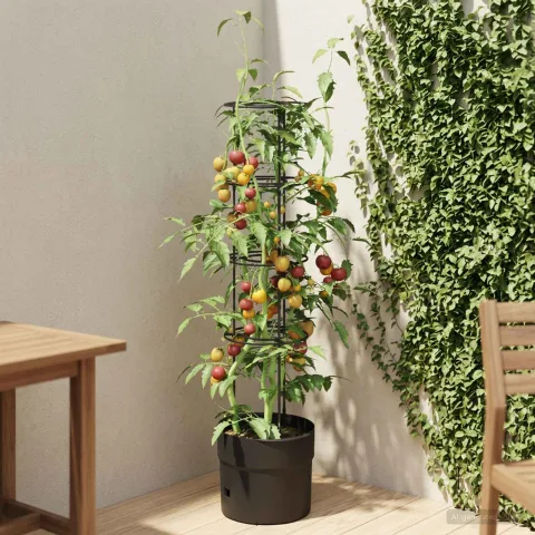 vidaXL Cultivator pentru roșii Negru Ø 32 x 127 cm PP