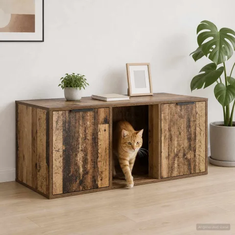 vidaXL Mobilier pentru pisici Lemn vechi 100 x 49 x 45 cm
