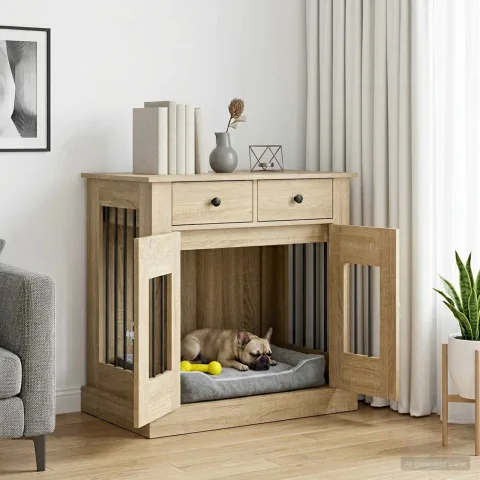 vidaXL Mobilă pentru cușcă de câine Stejar Sonoma 80 x 47,5 x 80 cm