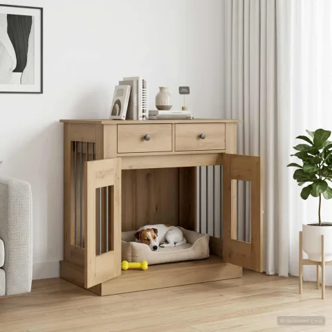 vidaXL Mobilă pentru cușcă de câine Stejar Artizanal 80 x 47,5 x 80 cm