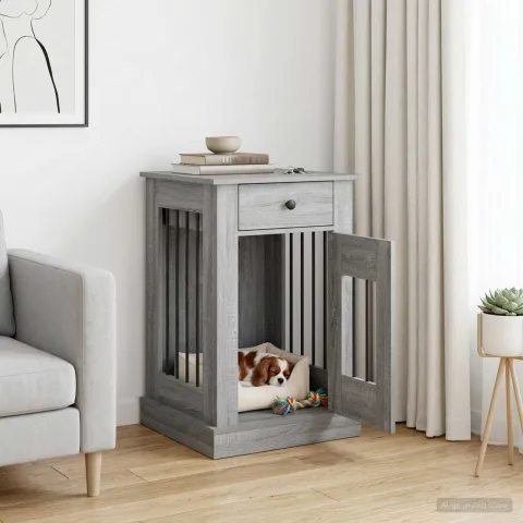 vidaXL Mobilă pentru cușcă de câine Sonoma gri 50 x 47,5 x 80 cm