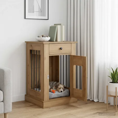 vidaXL Mobilă pentru cușcă de câine Stejar Artizanal 50 x 47,5 x 80 cm