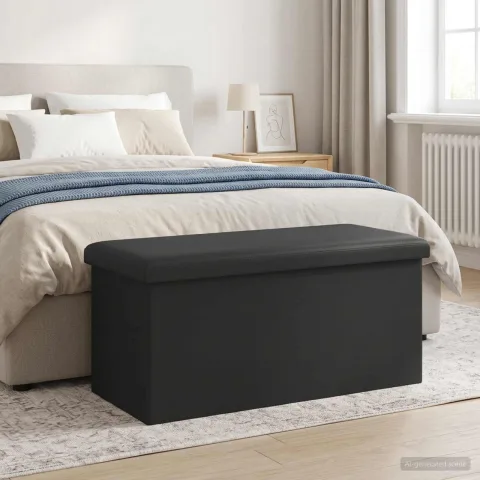 vidaXL Bancă de depozitare pliabilă Gri 180 kg 80 L 77 x 38 x 38 cm