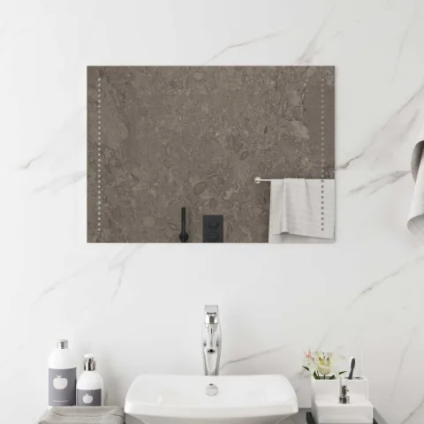 vidaXL Oglindă de baie cu LED Transparent 70 x 50 cm sticlă securizată