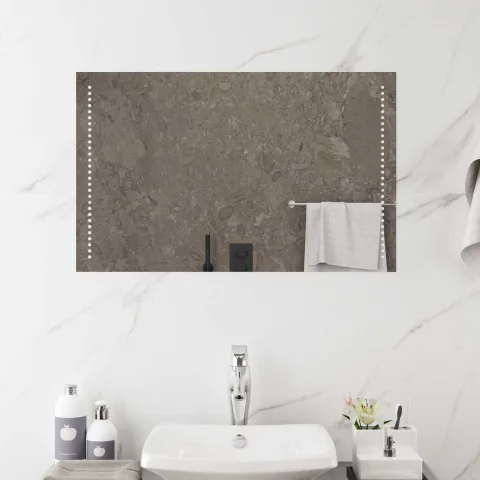vidaXL Oglindă de baie cu LED Transparent 80 x 50 cm sticlă securizată