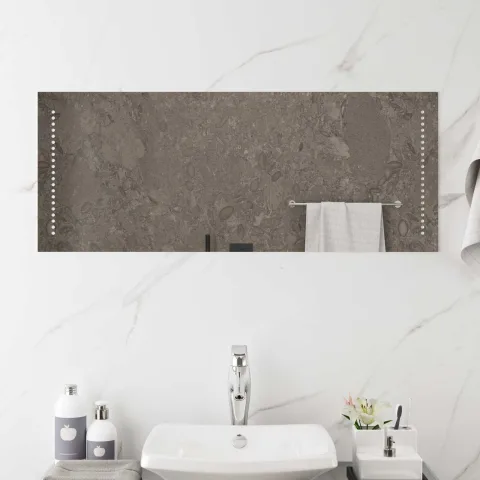 vidaXL Oglindă de baie cu LED Transparent 100 x 40 cm Dreptunghiular