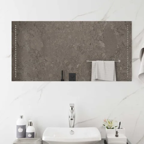 vidaXL Oglindă de baie cu LED Transparent 100 x 50 cm Dreptunghiular
