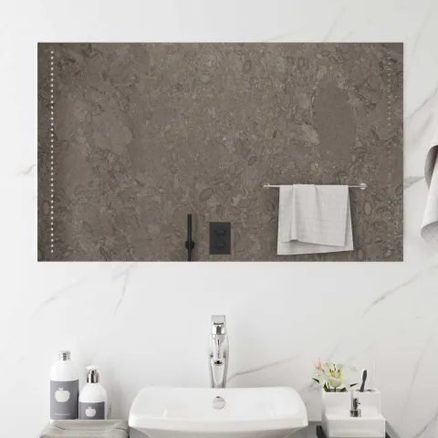 vidaXL Oglindă de baie cu LED Transparent 100 x 60 cm Dreptunghiular