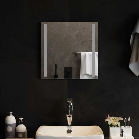 vidaXL Oglindă de baie cu LED Transparent 40 x 40 cm sticlă securizată