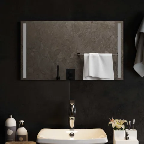 vidaXL Oglindă de baie cu LED Transparent 70 x 40 cm sticlă securizată