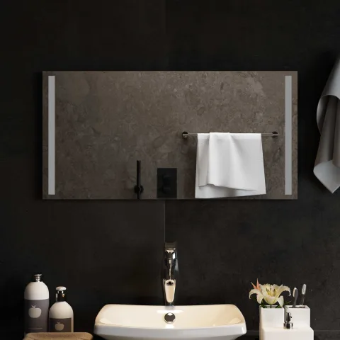 vidaXL Oglindă de baie cu LED Transparent 80 x 40 cm sticlă securizată