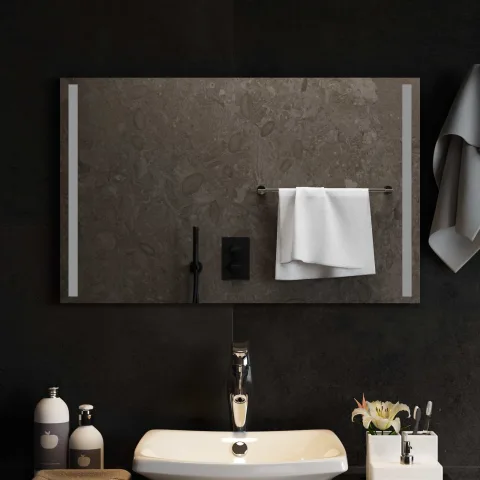 vidaXL Oglindă de baie cu LED Transparent 80 x 50 cm sticlă securizată