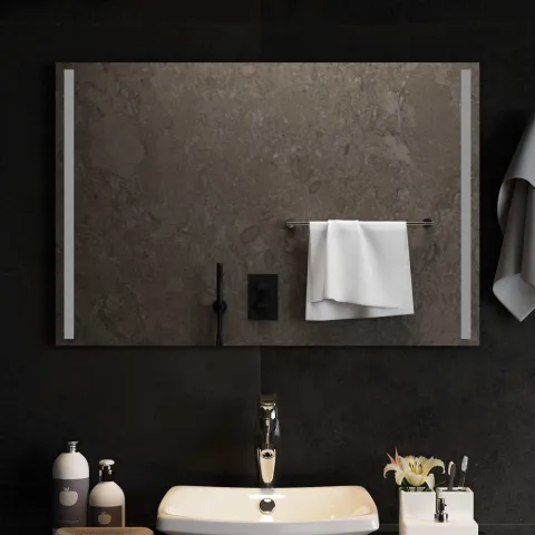 vidaXL Oglindă de baie cu LED Transparent 90 x 60 cm sticlă securizată