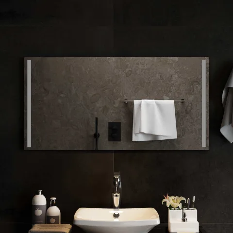 vidaXL Oglindă de baie cu LED cu oglindă Transparent 100 x 50 cm