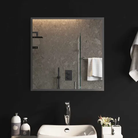 vidaXL Oglindă de baie cu LED Transparent 60 x 60 cm sticlă securizată