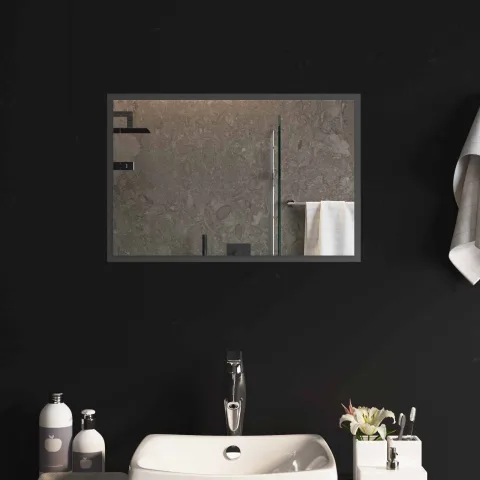 vidaXL Oglindă de baie cu LED Transparent 60 x 40 cm sticlă securizată
