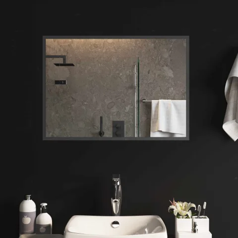 vidaXL Oglindă de baie cu LED Transparent 70 x 50 cm sticlă securizată