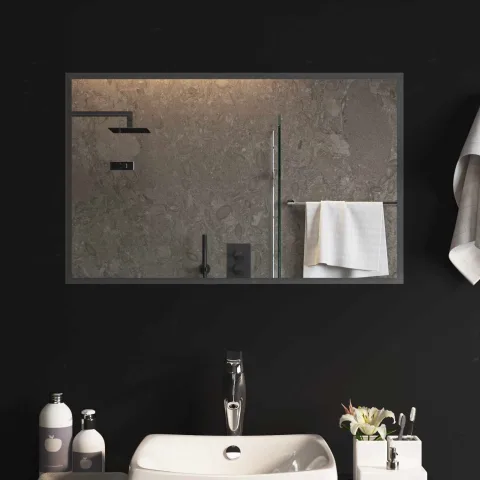 vidaXL Oglindă de baie cu LED Transparent 80 x 50 cm sticlă securizată