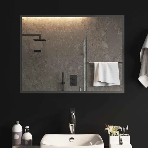 vidaXL Oglindă de baie cu LED Transparent 80 x 60 cm sticlă securizată