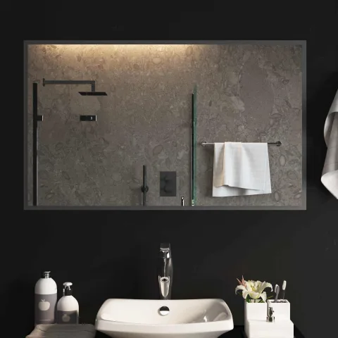 vidaXL Oglindă de baie cu LED cu oglindă Transparent 100 x 60 cm