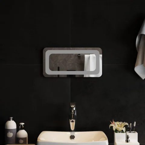 vidaXL Oglindă de baie cu LED Transparent 40 x 20 cm sticlă securizată