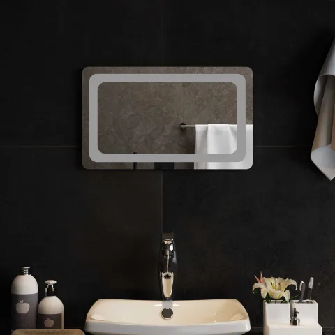 vidaXL Oglindă de baie cu LED Transparent 50 x 30 cm sticlă securizată