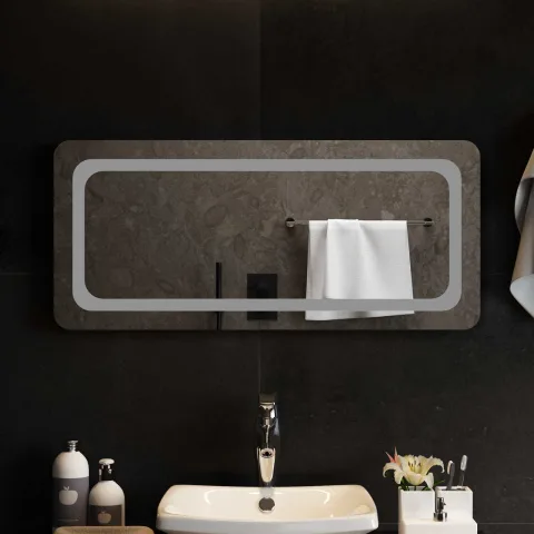 vidaXL Oglindă de baie cu LED Transparent 90 x 40 cm sticlă securizată