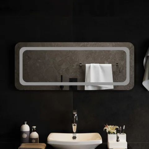 vidaXL Oglindă de baie cu LED cu oglindă Transparent 100 x 40 cm