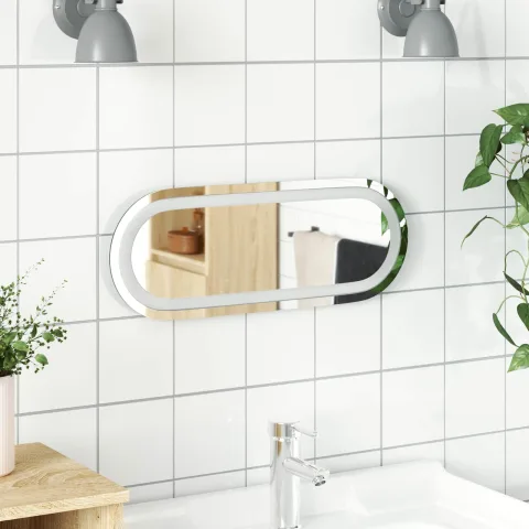 vidaXL Oglindă de baie cu LED Transparent 40 x 15 cm sticlă securizată