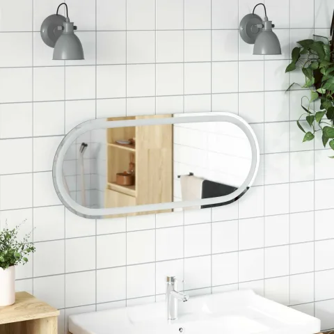 vidaXL Oglindă de baie cu LED Transparent 90 x 40 cm sticlă securizată