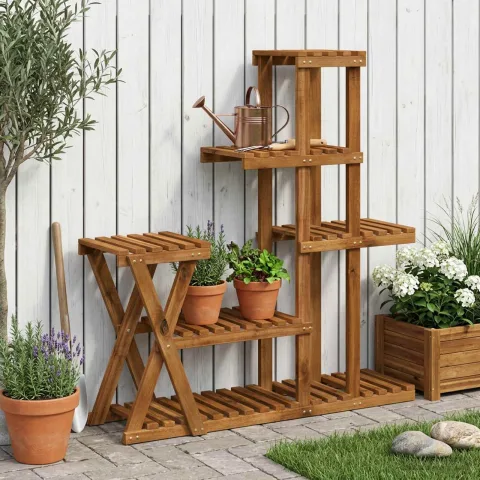 vidaXL Suport pentru plante natural 95 x 25 x 101,5 cm