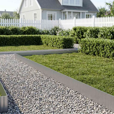 vidaxl Margine pentru gazon 10 m x 30 cm Oțel Galvanizat Argintiu