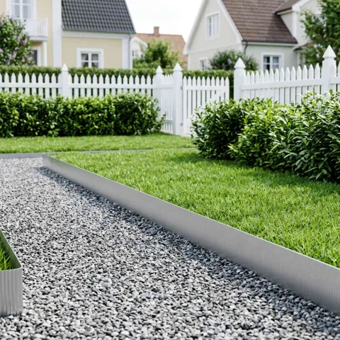 vidaxl Margine pentru gazon 10 m x 30 cm Oțel Galvanizat Argintiu
