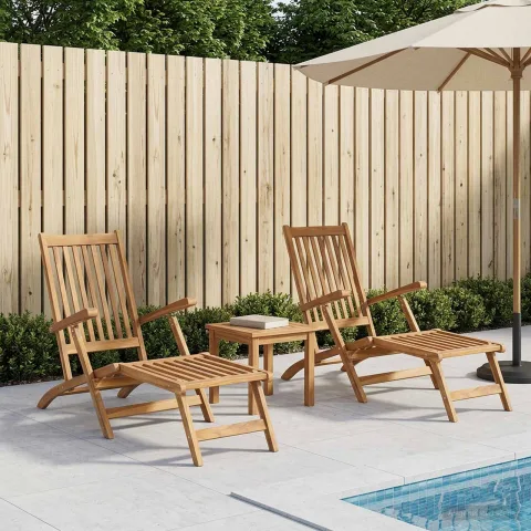 vidaXL Scaun pliabil de terasă 2 pcs natural Lemn solid de tec