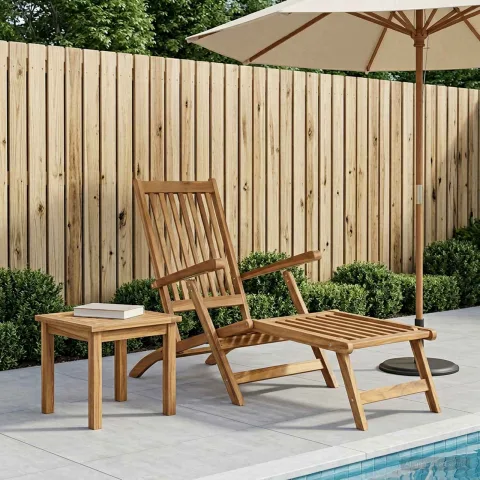 vidaXL Scaun pliabil de terasă natural Lemn solid de tec
