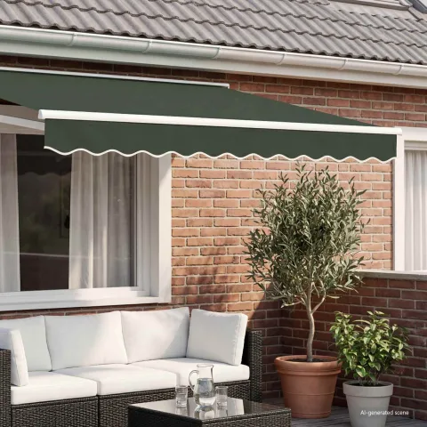 vidaXL Înlocuire pentru faldurile de awning Verde închis 236 x 20 cm