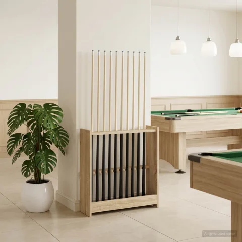 vidaXL Suport pentru tacuri de biliard Lemn prelucrat 60 x 20 x 57 cm