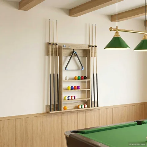 vidaXL Suport pentru tacuri de biliard Lemn prelucrat 93 x 12 x 103 cm