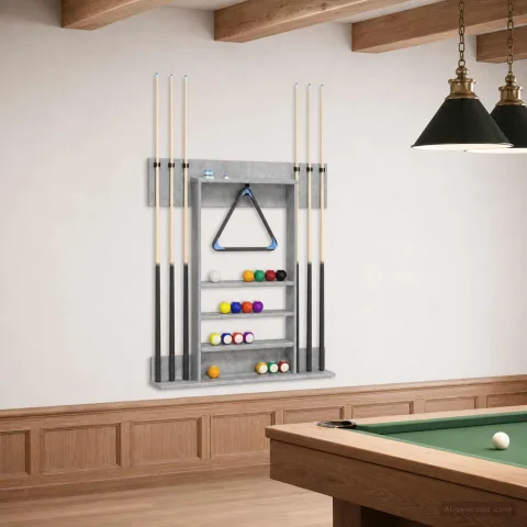 vidaXL Suport pentru tacuri de biliard Lemn prelucrat 93 x 12 x 103 cm