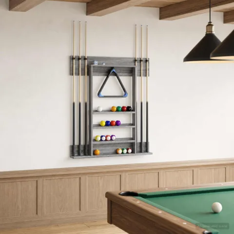 vidaXL Suport pentru tacuri de biliard Lemn prelucrat 93 x 12 x 103 cm
