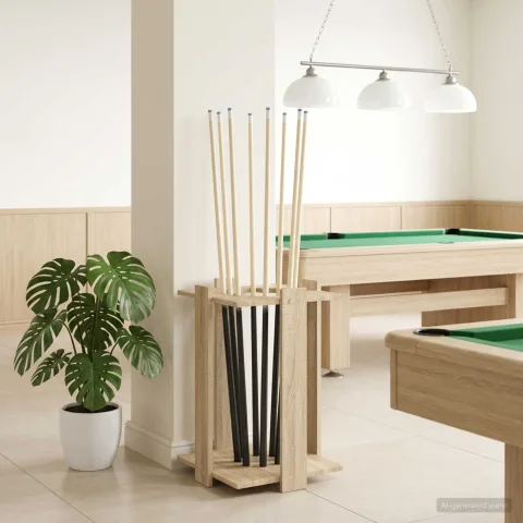 vidaXL Suport pentru tacuri de biliard Lemn prelucrat 42 x 43 x 60 cm
