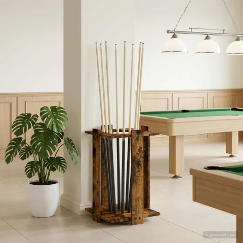 vidaXL Suport pentru tacuri de biliard Lemn prelucrat 42 x 43 x 60 cm