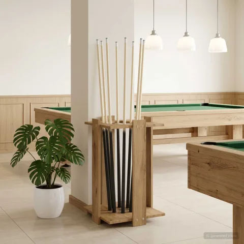 vidaXL Suport pentru tacuri de biliard Lemn prelucrat 42 x 43 x 60 cm