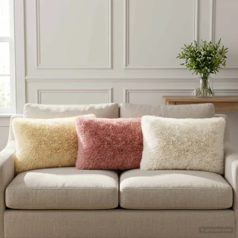 vidaXL Husă pentru pernă 6 pcs HEERLEN Crem 30 x 50 cm Fleece PV