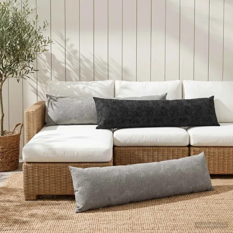 vidaXL Husă pentru pernă 2 buc. HEERLEN Gri deschis 40 x 145 cm