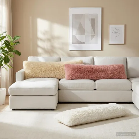 vidaXL Husă pentru pernă 2 pcs HEERLEN Alb 40 x 145 cm Fleece PV