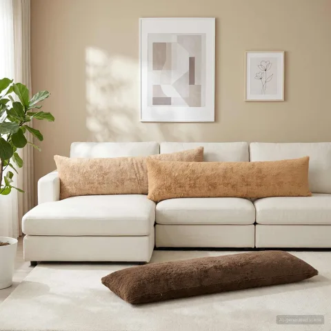 vidaXL Husă pentru pernă 2 buc. HEERLEN Crem 40 x 145 cm