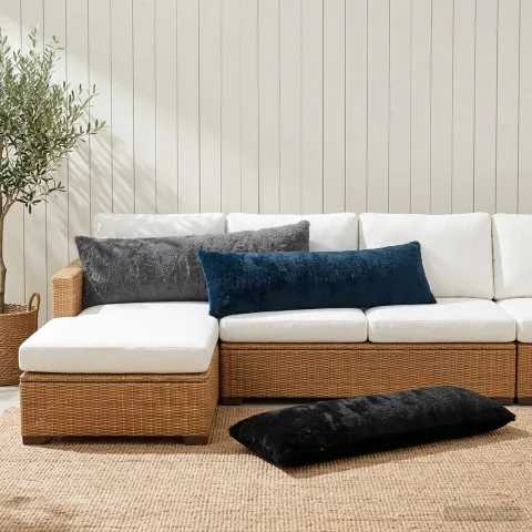 vidaXL Husă pentru pernă HEERLEN Albastru marin 40 x 145 cm