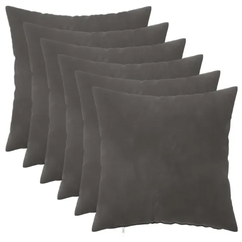 vidaXL Husă pentru pernă 6 pcs HEERLEN Gri închis 45 x 45 cm Catifea